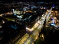 Aerial view of Edinburgh castle in the night Royalty Free Stock Photo