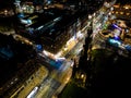 Aerial view of Edinburgh castle in the night Royalty Free Stock Photo