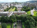 Aerial view of Edinburgh city skyline from the top of Edinburgh Castle, Scotland Royalty Free Stock Photo