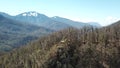 Aerial view of Efremov`s outlook in autumn in Krasnaya Polyana, Russia