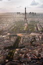 Aerial view of Eiffel tower and La