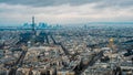 Aerial View Of Eiffel Tower And Paris City. Elevated View Of Cityscape Royalty Free Stock Photo