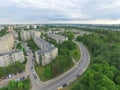 Eiguliai district in Kaunas, Lithuania aerial view
