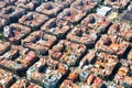 Aerial view of Eixample residential district. Barcelona