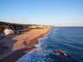 Aerial view of El Maresme coast. Beach named Platja del CavallÃÂ³o in Arenys de Mar, Catalonia