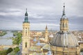 Aerial view of el Pilar cathedral Royalty Free Stock Photo