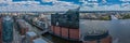 Aerial View on Elbphilharmonie in Hamburg. Summer city landscape. Royalty Free Stock Photo