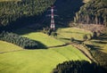 Aerial View : Electric Pylon in the countryside Royalty Free Stock Photo