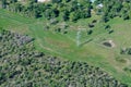 Aerial photograph of Transmission Towers on the Texas Power Grid ERCOT Royalty Free Stock Photo