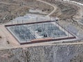Aerial view of an electrical substation in the high Andean mountains Royalty Free Stock Photo