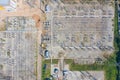 Aerial view of electricity generating, voltage poles. Power lines on utility tower and cable wires in energy electric technology, Royalty Free Stock Photo