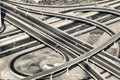 Aerial view of Elevated Interstate Interchange Royalty Free Stock Photo