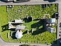 Aerial view of Elgin Cathedral in Moray, Scotland