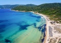 Aerial view of Elia beach at Skiathos island
