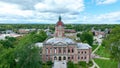 Aerial Elkhart County Courthouse with Pedestal Shot