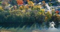 Aerial view of Elora, Ontario, Canada in fall Royalty Free Stock Photo