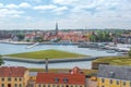 Aerial view of Elsinore Skyline with Churches - Helsingor, Denmark Royalty Free Stock Photo