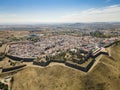 Aerial view of Elvas with defensive walls in Alentejo, Portugal