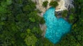 Aerial view emerald pool,  Blue Pool tourist destination in Krabi, Krabi, Thailand Royalty Free Stock Photo