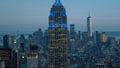 Aerial view of Empire State Building at dusk Royalty Free Stock Photo