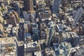 Aerial view from Empire State Building of rooftops of skyscrapers and bustling 34th Street .