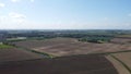 Aerial view of empty farmland and industrial area Moerdijk in the Netherlands