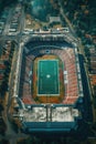 aerial view of empty football stadium Royalty Free Stock Photo
