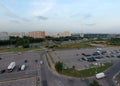Aerial view on empty parking area Royalty Free Stock Photo