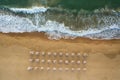 Aerial view of an empty sandy beach Royalty Free Stock Photo