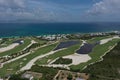 Aerial view of the enchanting beauty of Aurora Golf Course in Anguilla Royalty Free Stock Photo