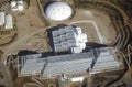 Aerial view of the enclosed ecosystem of Biosphere 2 at Oracle in Tucson, AZ