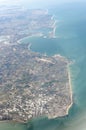 Aerial view of end Peninsula Iberica, Spain Royalty Free Stock Photo