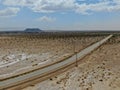 Aerial view of endless desert road