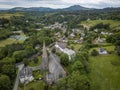 Aerial View of Enniskerry Church and Village with Bray Head and Sugar Loaf