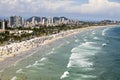 Aerial view of Enseada Beach at Guaruja SP Brazil