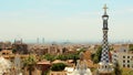 Aerial view of entire Barcelona Spain from Park Guell
