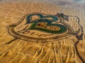 Aerial View of entire Love Lake Dubai at Al Qudra Royalty Free Stock Photo