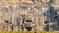 Aerial view of entrance gate of Ancient Ellora Temple