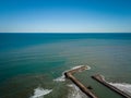 Aerial view of entrance of Port Saplaya Alboraya near Valencia Spain