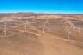 Aerial view of an Eolic park in the Atacama Desert