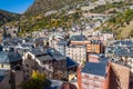 Aerial view of Escaldes-Engordany town, Andor