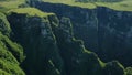 Aerial view of Espraiado Canyons in Brazil. Mountains with cliffs