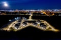 Aerial view of Estonia's capital city, Tallinn at night. Royalty Free Stock Photo