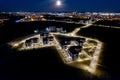 Aerial view of Estonia's capital city, Tallinn at night. Royalty Free Stock Photo