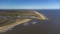 An aerial view of the estuary of the River Blyth at Walberswick in Suffolk