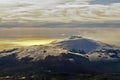 Aerial view of the Etna volcano at dawn of a new day, Sicily, Italy Royalty Free Stock Photo