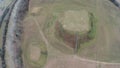 Aerial view of Etowah Indian Mounds Royalty Free Stock Photo