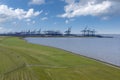 Aerial view with Eurogate Container Terminal near Imsum Royalty Free Stock Photo