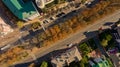 Aerial view of a European city. Vinnytsia city.