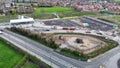 Aerial view of EWR Winslow Station Construction Royalty Free Stock Photo